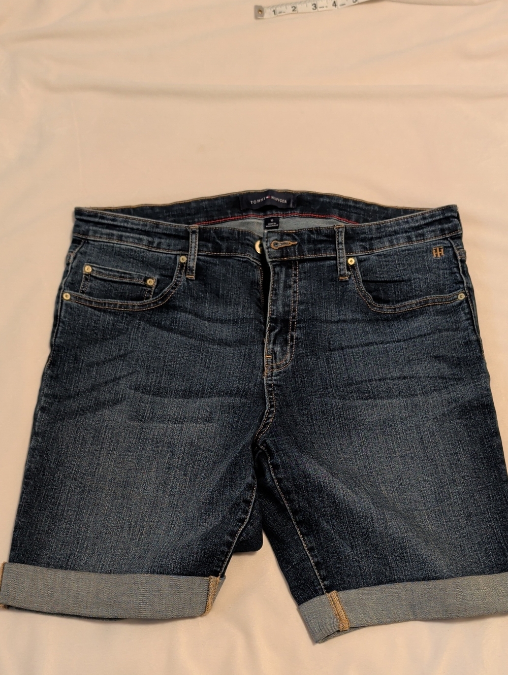 Tommy Hilfiger Dark Indigo Rolled Cuff Women's Denim Shorts